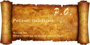 Petres Ovidiusz névjegykártya
