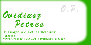 ovidiusz petres business card